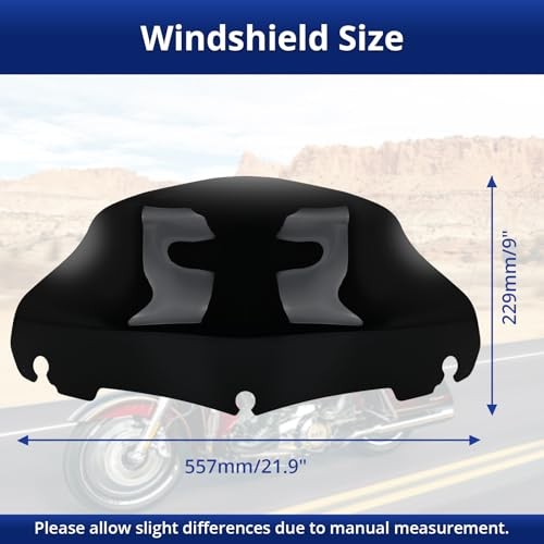 9" Motorcycle Wave Windshield Windscreen, Compatible with 2014-2023 Har ley
