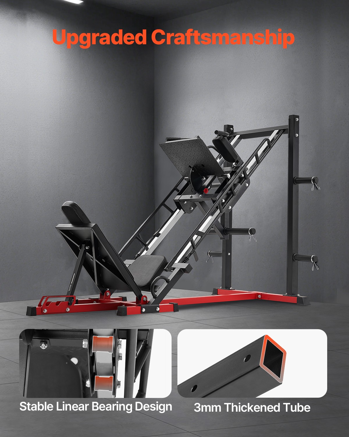 Leg Press Hack Squat Combo Machine Adjustable Lower Body Special for Home Gym