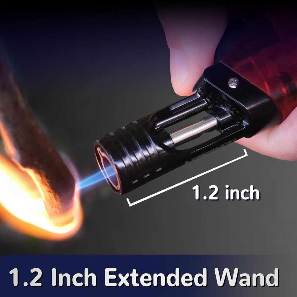 Torch Lighter, 2 Pack Blue Flame Jet Lighter, Adjustable Flame Windproof Lighter