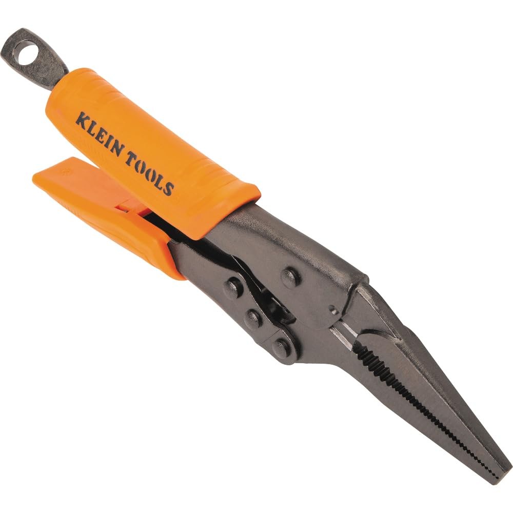 Klein Tools 9 Inch Long Nose Locking Pliers High Locking Force Comfortable Grip