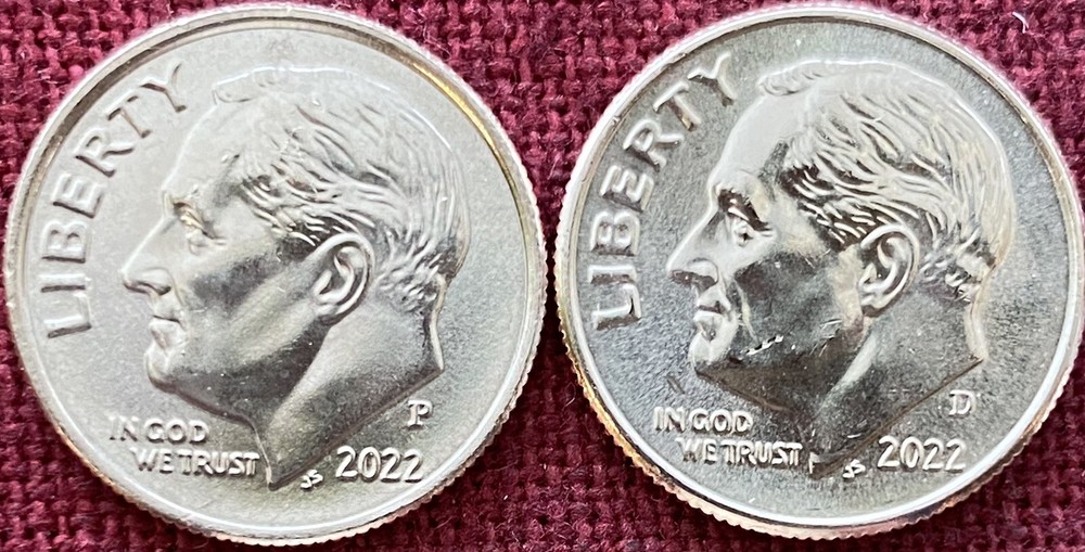 2022-P & D Roosevelt Dimes BU From OBW