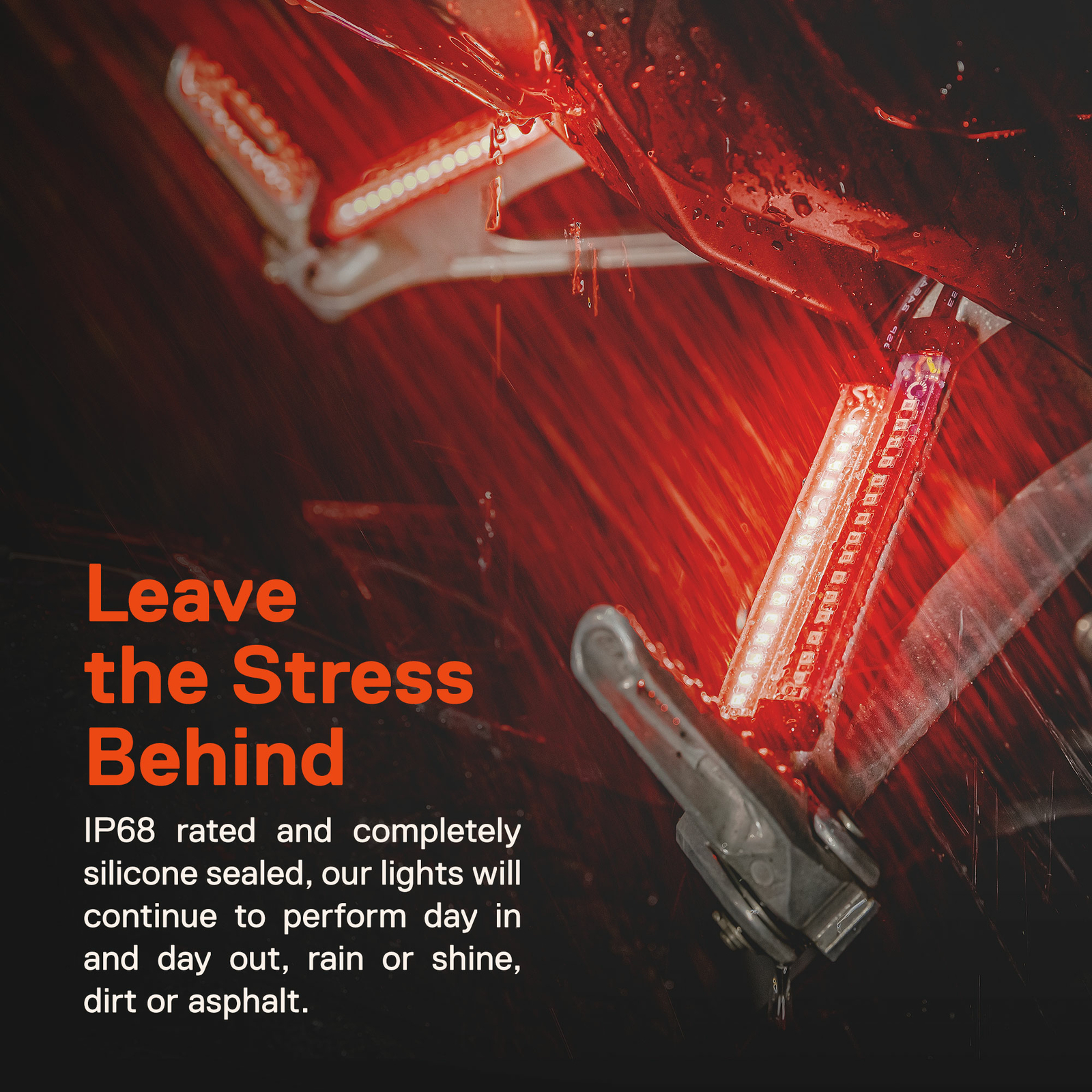 2pc 5" Universal Flexible Motorcycle Red LED Brake Turn Signal Tail Light Strip