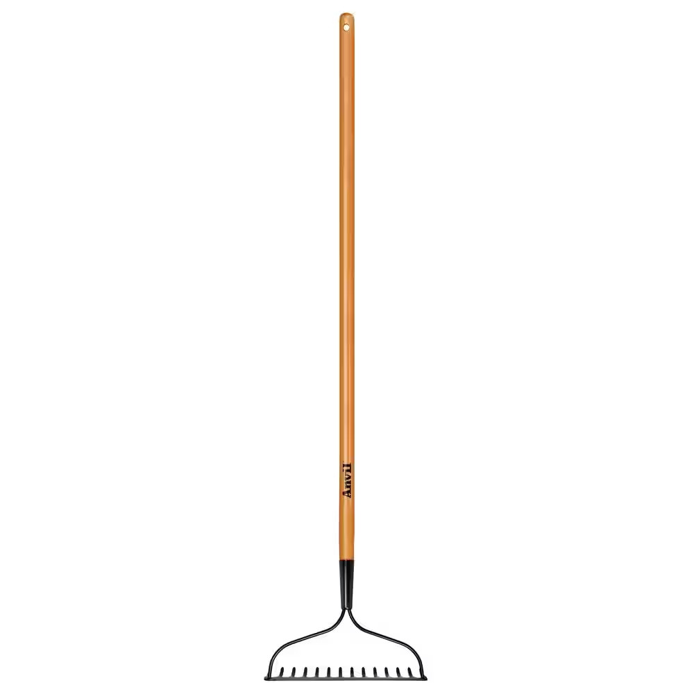 47 In. L Wood Handle 14-Tines Garden Bow Rake