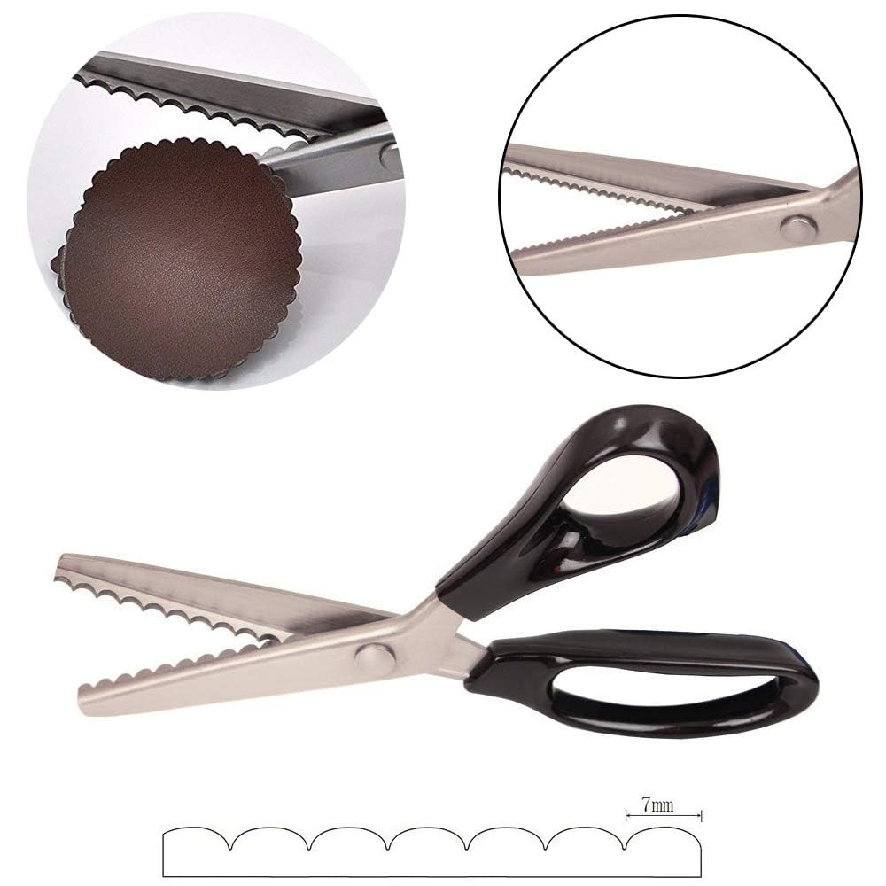 Serrated Scalloped Edge Pinking Shears, Multifunction 7mm,