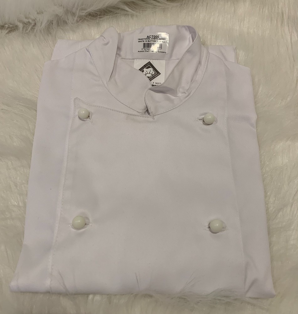 Sampling White Chef Jacket with Long Sleeves Small and XSmall Size