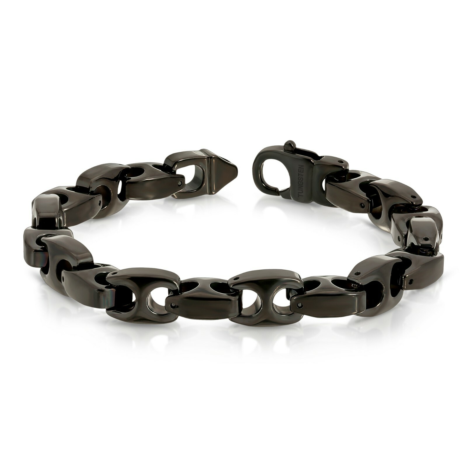 Heavy 9.5 mm BLACK Biker Tungsten Carbide Men's Bracelet (002)  - FREE SHIPPING!