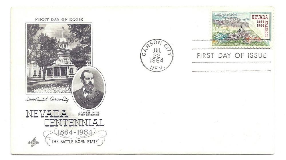 1248 Nevada Statehood ArtCraft FDC