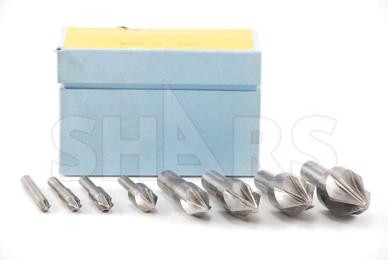 Shars 8 Pcs 60 Degree 6 Flute HSS Machine Countersink Set New #}
