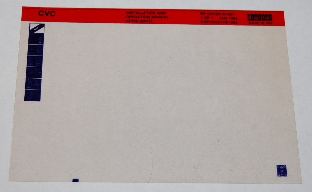 DEC CVC Installation And Operation H7226 Manual, Microfiche