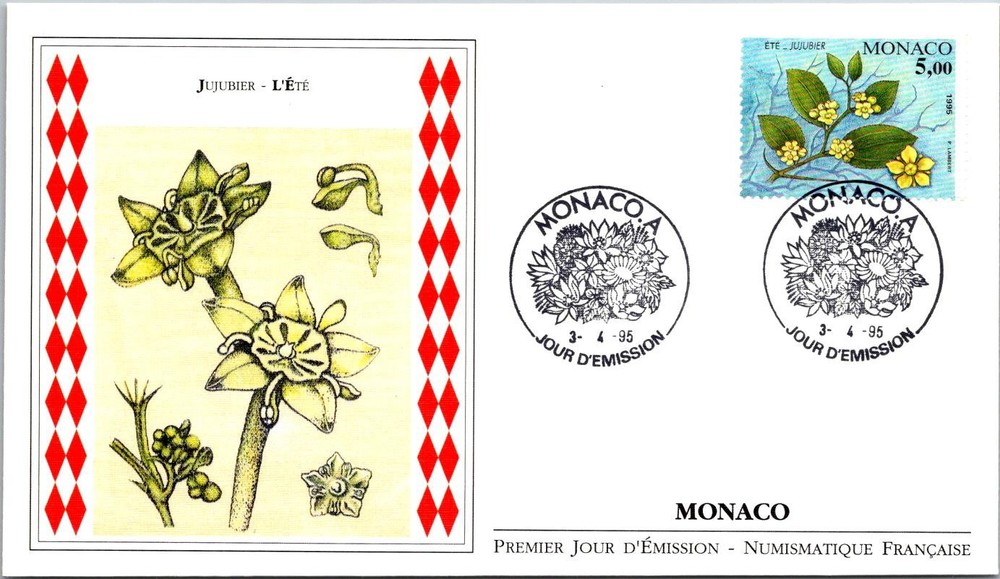 Monaco  FDC 1995 Jujube Tree Summer - A03322