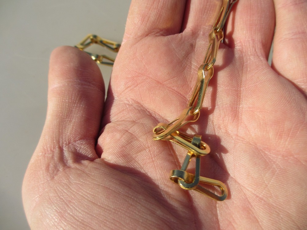 Vintage Brass Lighting Chain Hanger Loop Chandelier Light Pull Plug Old 71cm 28"