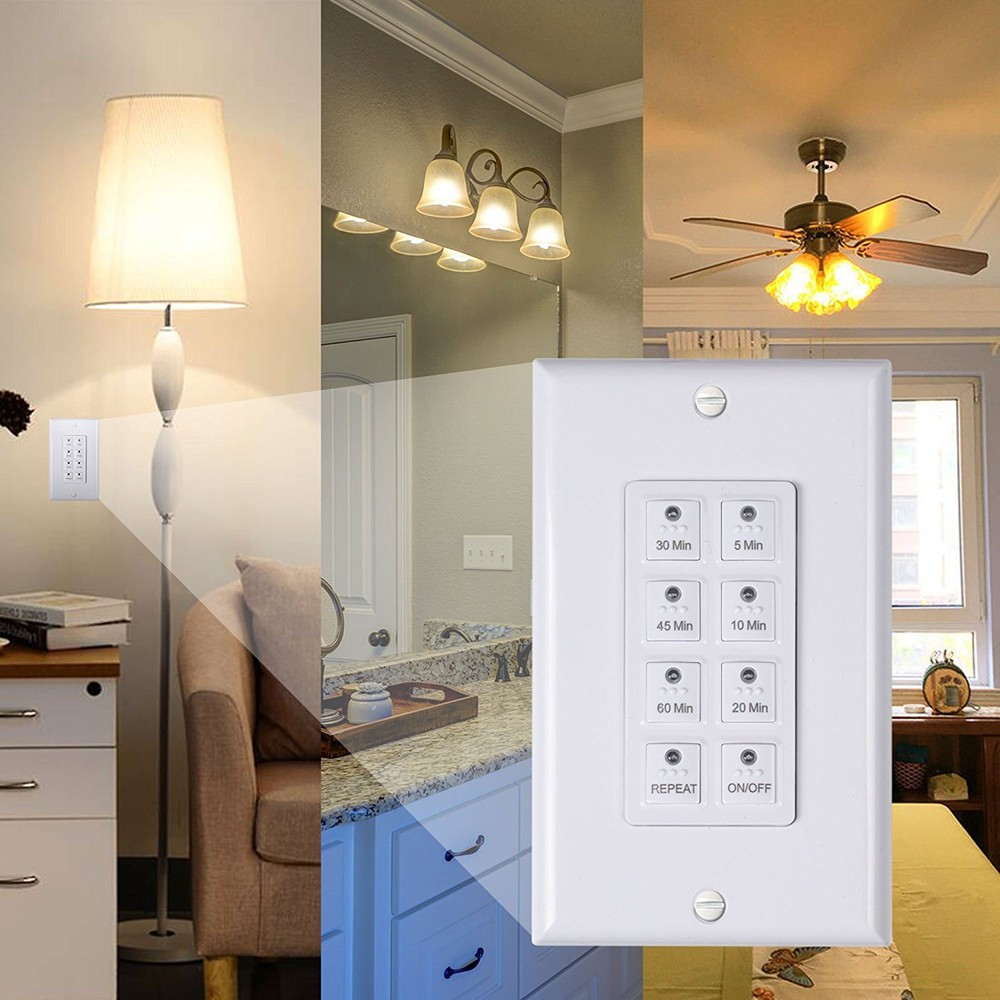 BN-LINK Countdown Digital In-wall Timer 5-15-30-60 mins 2 4 hours for lights