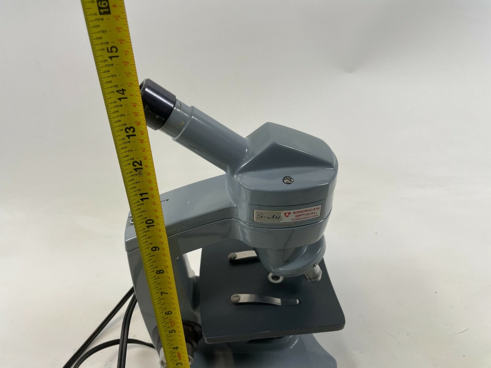AMERICAN OPTICAL AO SIXTY 3 Objective Laboratory LED BULB Microscope WORKING