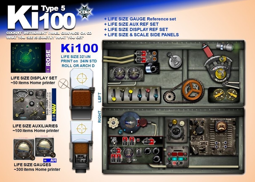 Ki100 SWALLOW COCKPIT instrument panel CDkit