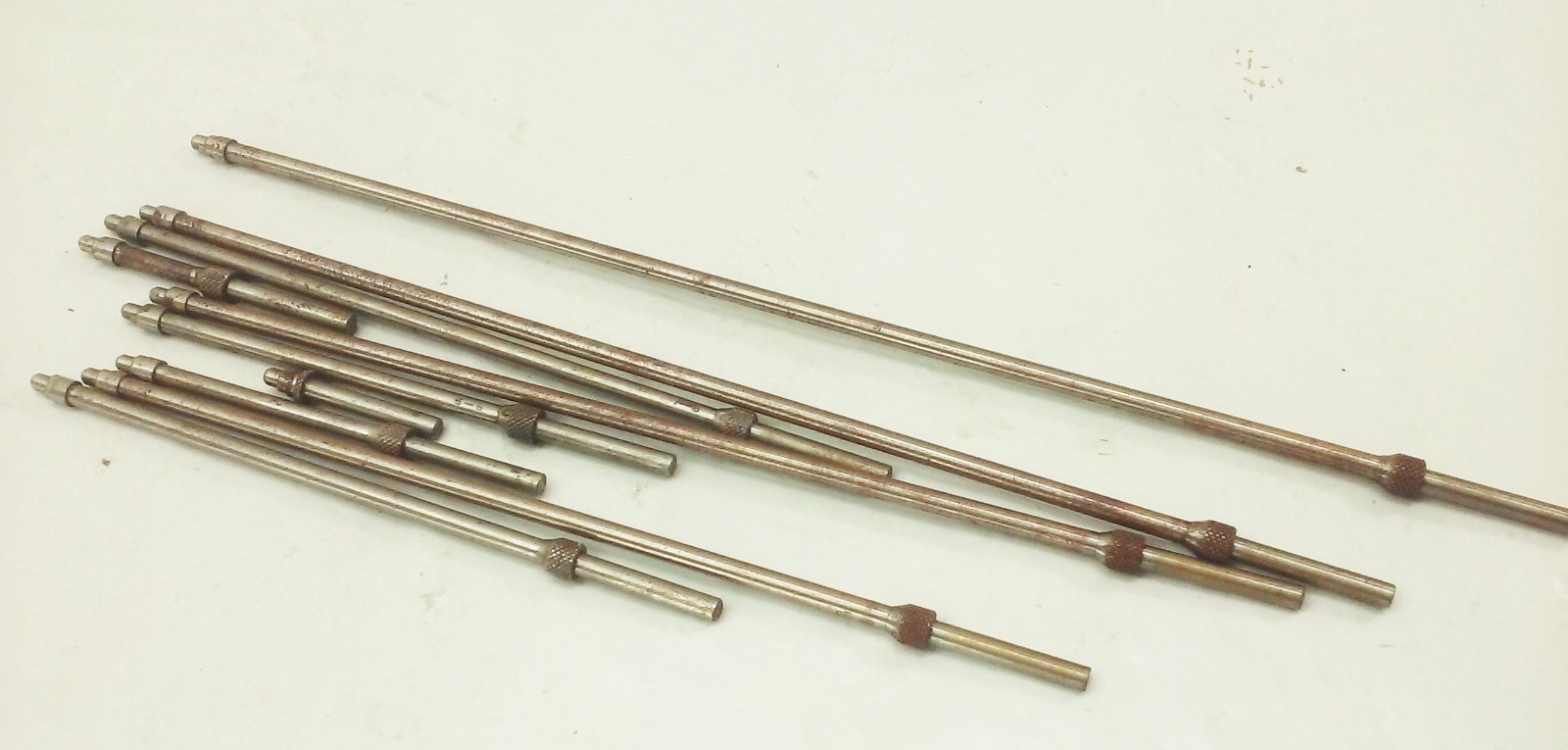 Vtg Starrett no.124 inside micrometer set in wood case 2"-12" machinist USA