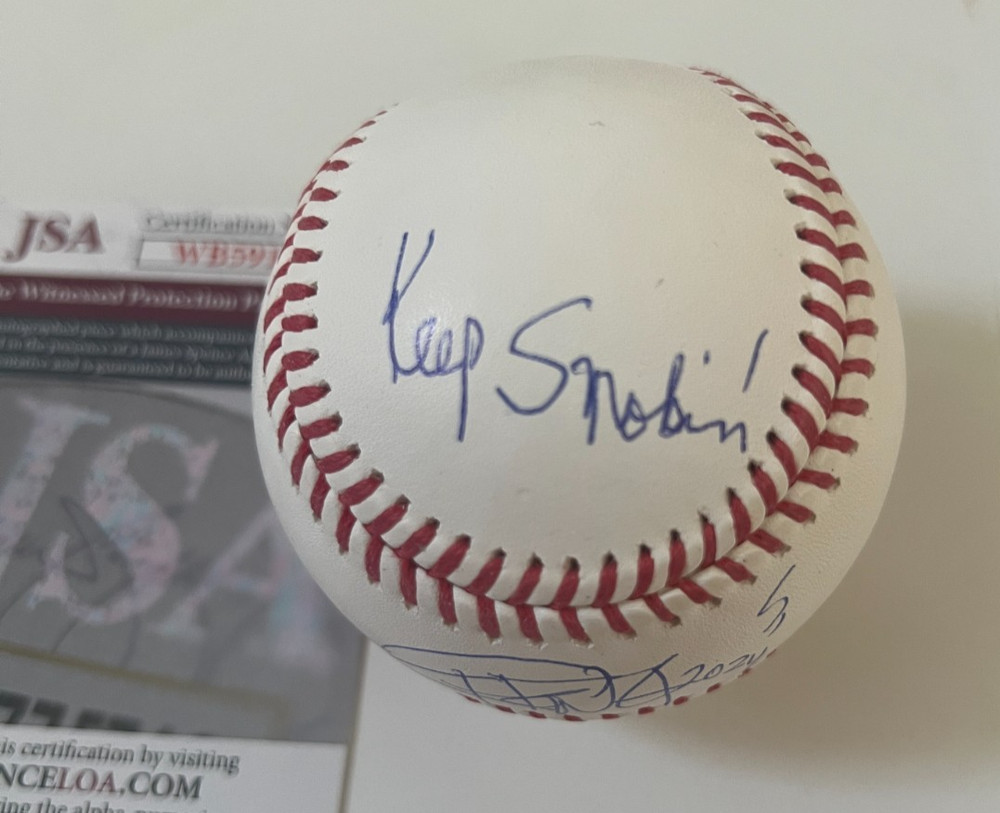 Tommy Chong signed OML Baseball with Keep Smokin JSA
