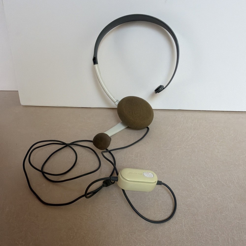 Xbox 360 Headset Headband Microphone Gray & White Untested