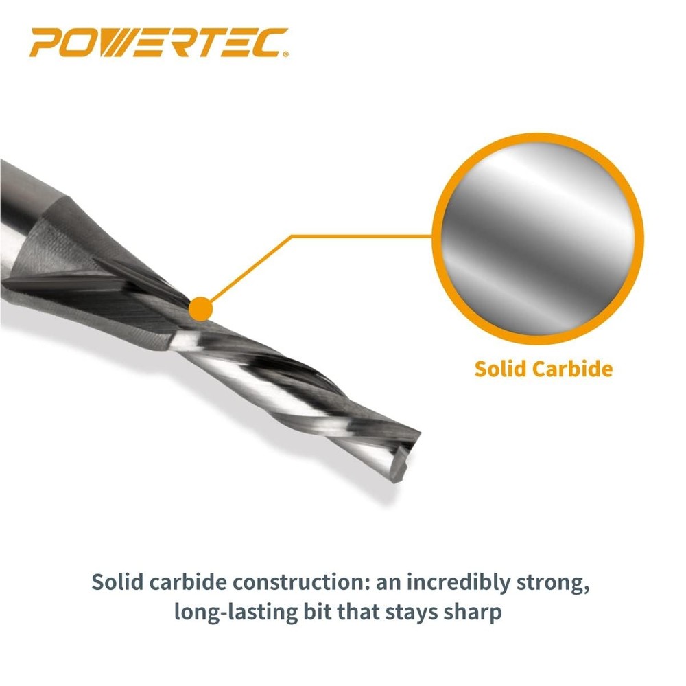 POWERTEC Router Inlay Kit, Solid Brass 1/8" diameter 1/4" shank