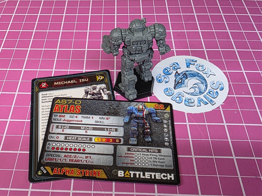 BattleTech Atlas Mech -- Inner Sphere Direct Fire Lance + Cards