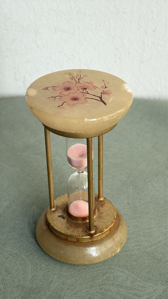 Old Hourglass With Alabaster Bases
