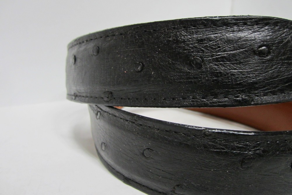 GENUINE OSTRICH BELTS , BLACK
