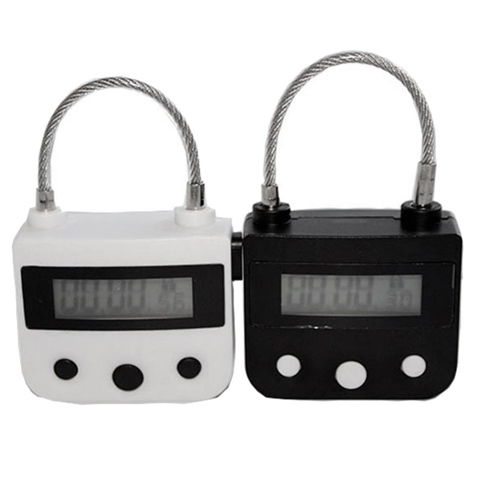Metal Timer Lock USB LCD Display Multi-Function Timer Padlock Black K4E65243