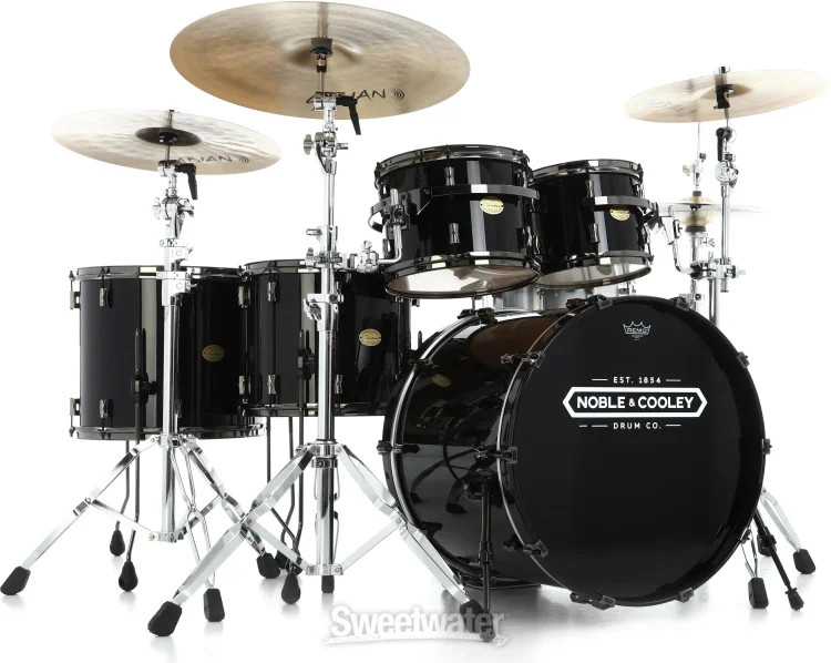 Noble & Cooley CD Maple 5-piece Shell Pack - Black High Gloss with Black Nickel