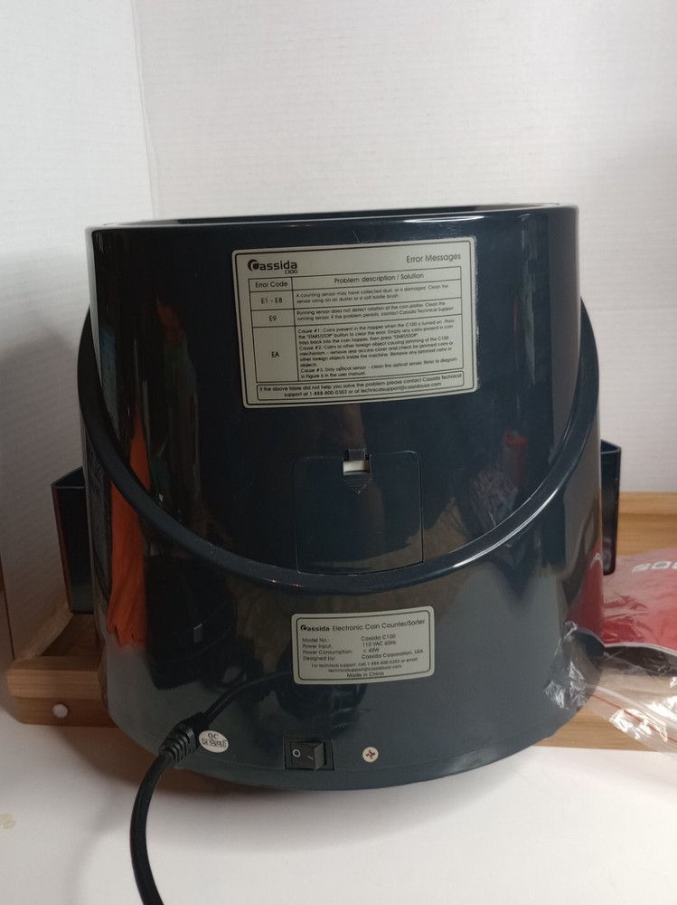 Cassida C100 Electronic Coin Counter/Sorter. Tested.