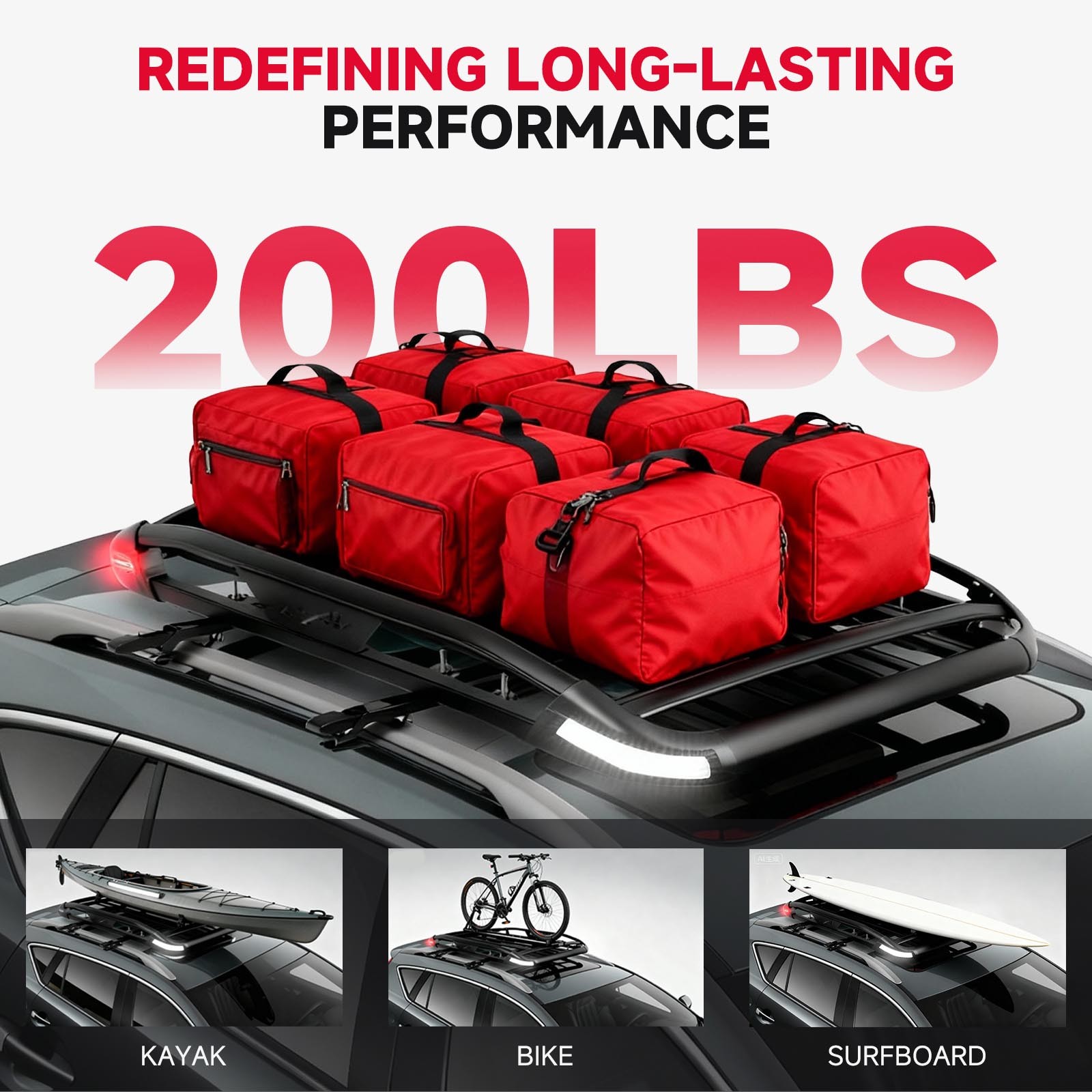 For Scion xA xB 50x38" Roof Rack Cross Bars Cargo Luggage Basket Carrier w/Light