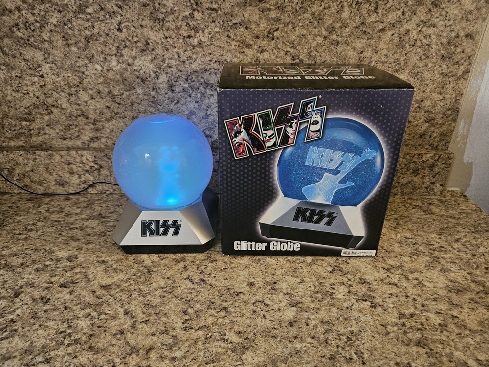 KISS 2003 Motorized Glitter Globe Spencer's Signature Network Lighted W Box