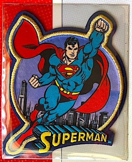 SUPERMAN PATCH on INFO CARD ~ from Willabee & Ward ~ DC COMICS PATCH COLLECTION