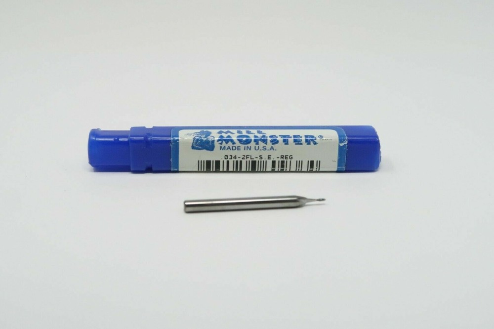 1 pcs MONSTER TOOL .034" Single End 2 Flutes Solid Carbide End Mill USA