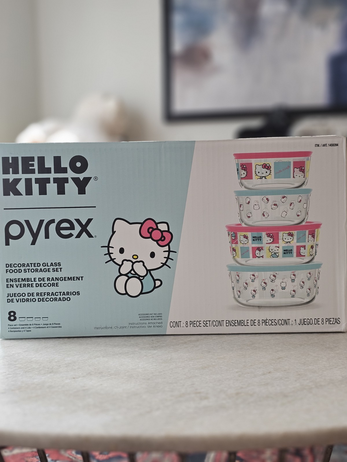 Pyrex Hello Kitty Decorated Glass Food Storage Container 8 Piece Set New In Box