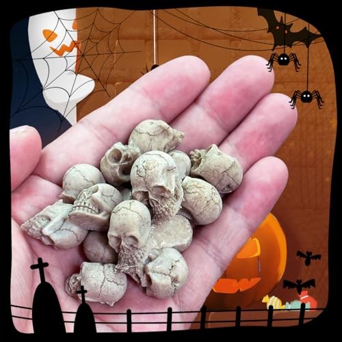 Halloween Mini Skull Figurine 20pcs Halloween Mini Skull Heads 4skull