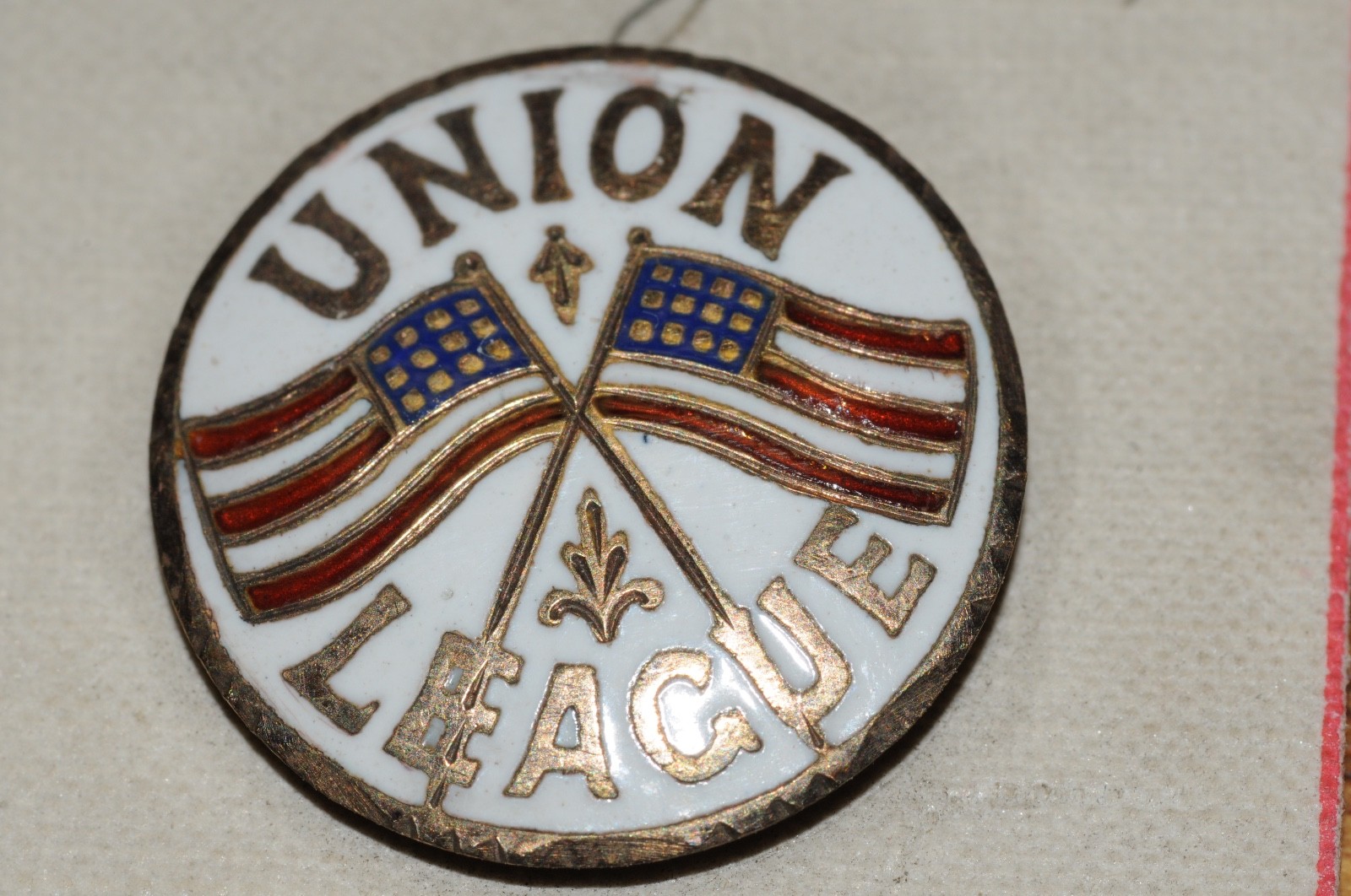 UNION LEAGUE Fraternal Organization Lapel Pin Gold Filled 1903 NOS Old
