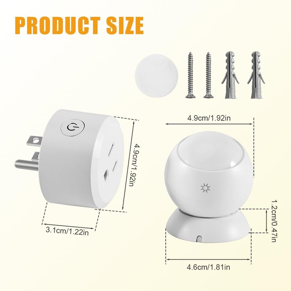 ASOFTY Motion Sensor Switch with Outlet, PIR Wireless Motion Sensor Switch, A...
