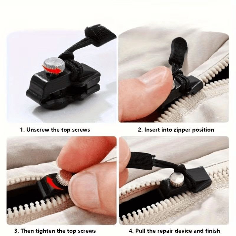 36pc Zipper Repair Kit - Universal Replacement Zip Slider Pulls - Jackets,