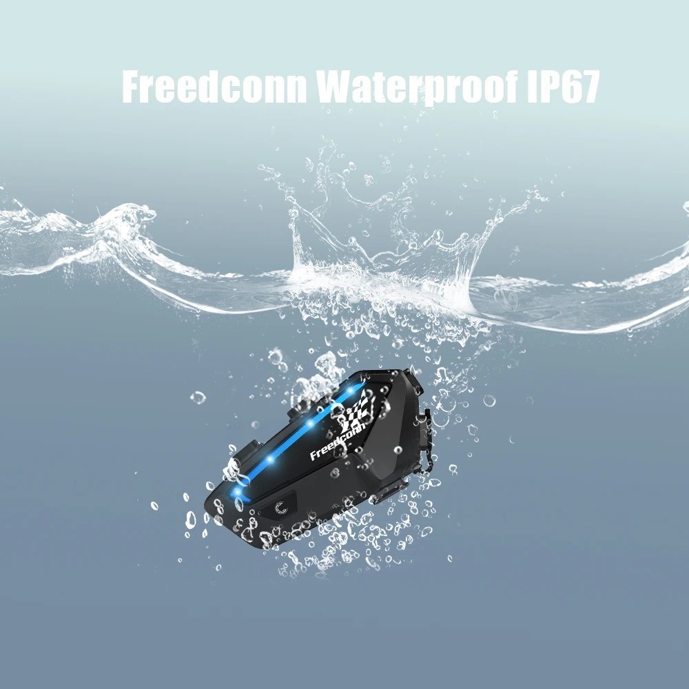 Freedconn FX Bluetooth Motorcycle Intercom Headset One Set Black 10 Riders