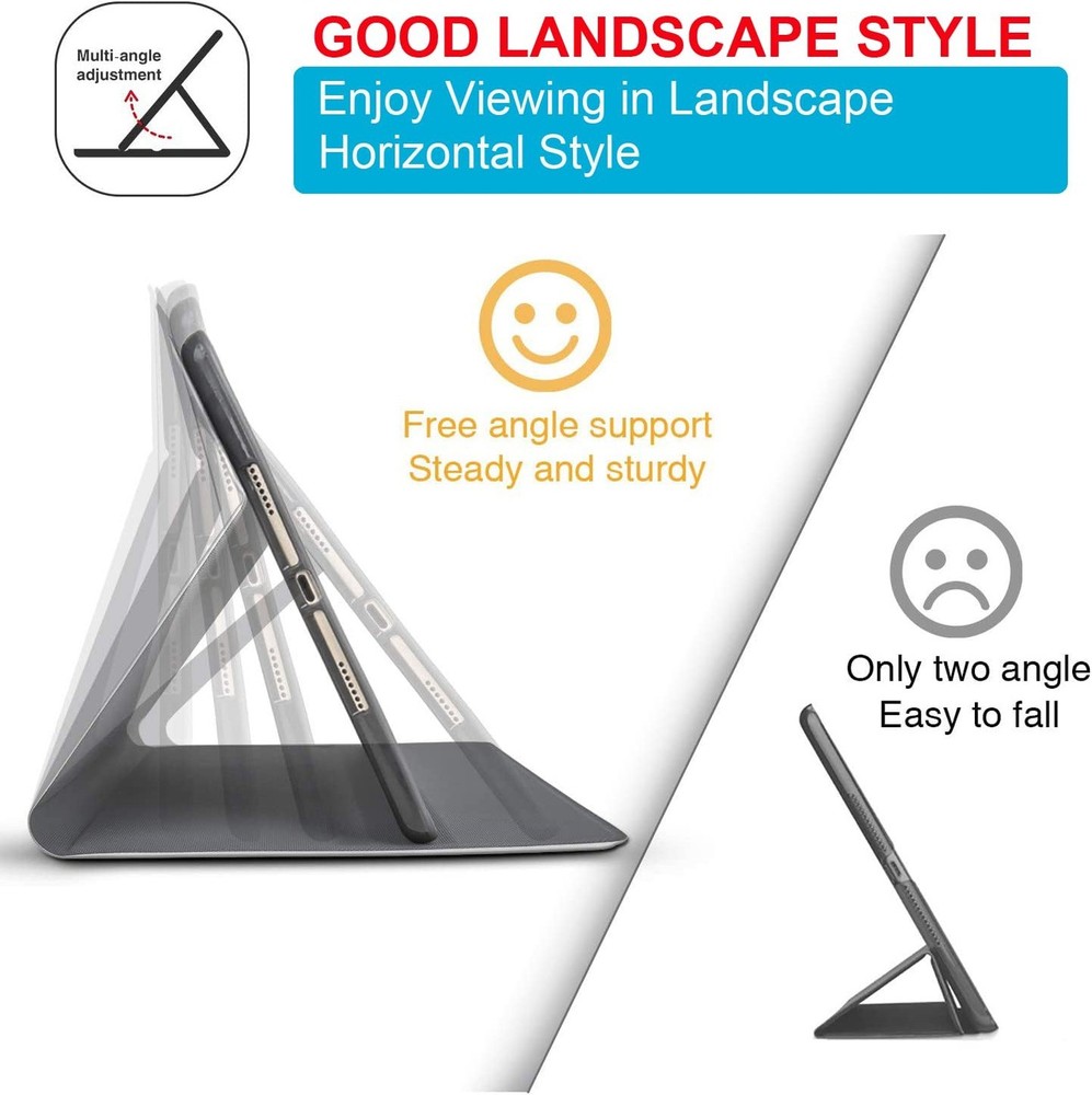 Compatible for iPad 9th 8th 7th Generation Case,Adjustable Stand with Auto Wa...
