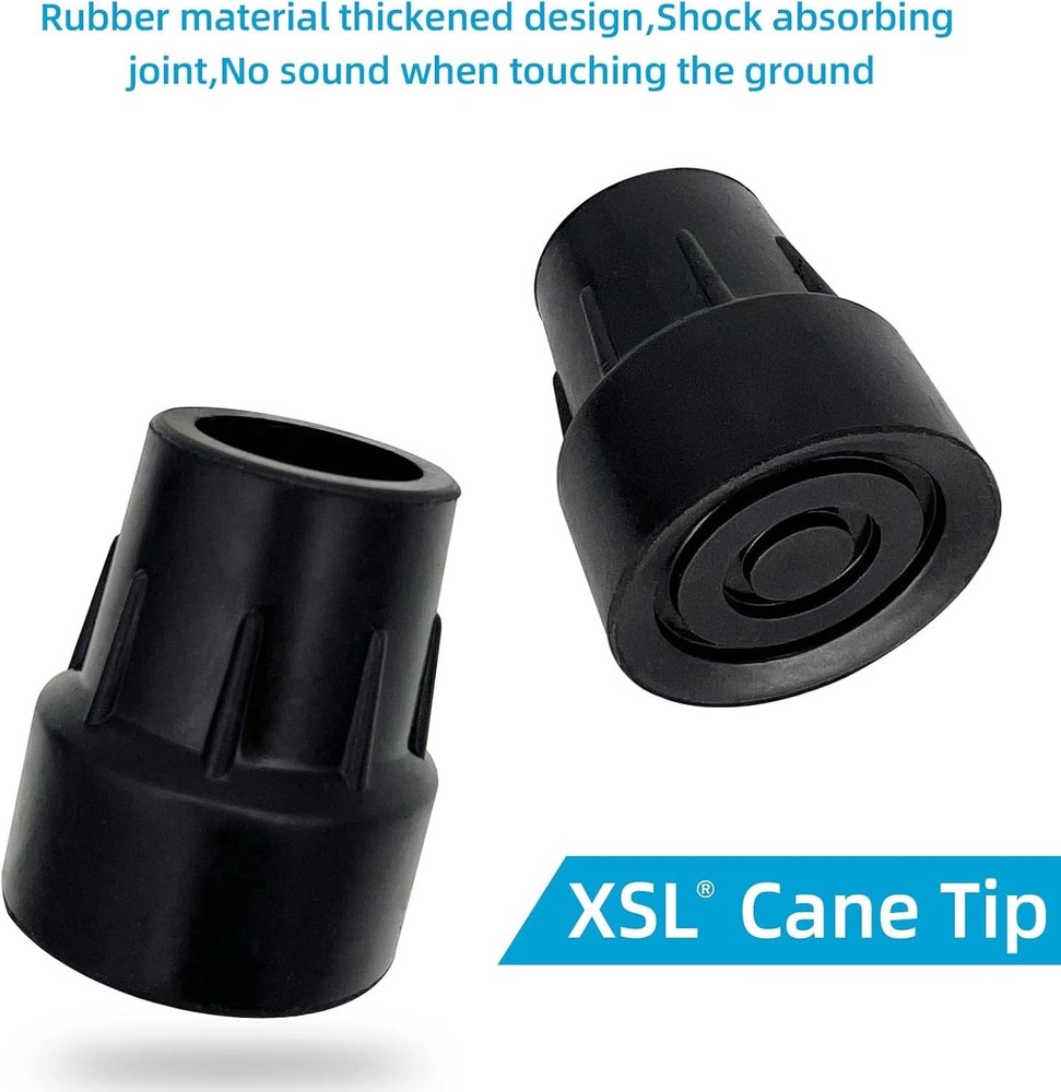 Essential 1-Inch Replacement Cane Tips - Safe, Durable & Skid-Resistant