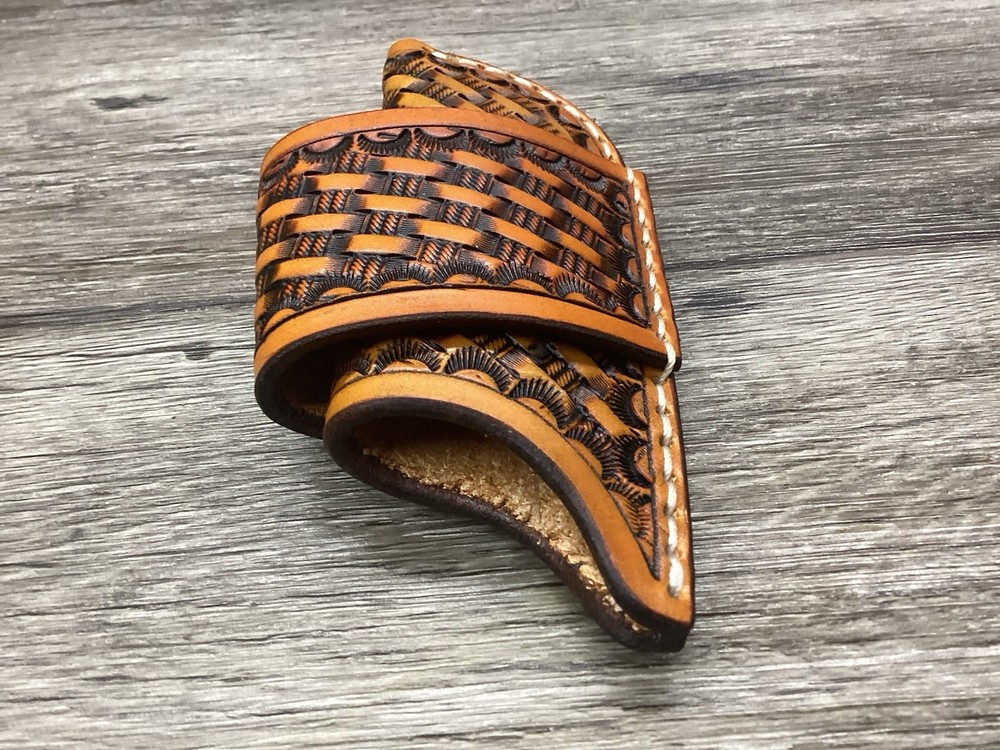 Leather Folding Knife Sheath Horizontal Buck 112 Size (Sheath Only)