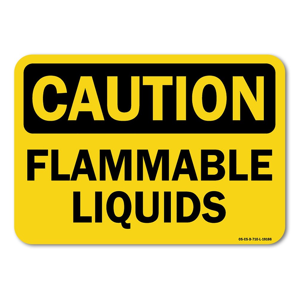 Flammable Liquids ANSI Caution Sign Metal Plastic Decal