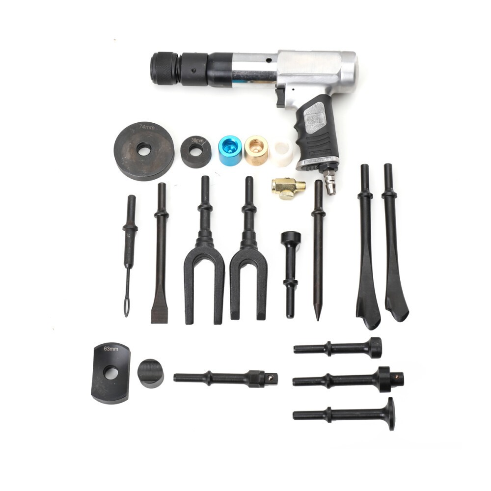 Multi-Functional Pneumatic Air Hammer Tool Set with Case & Chisel Kit Heavy Duty