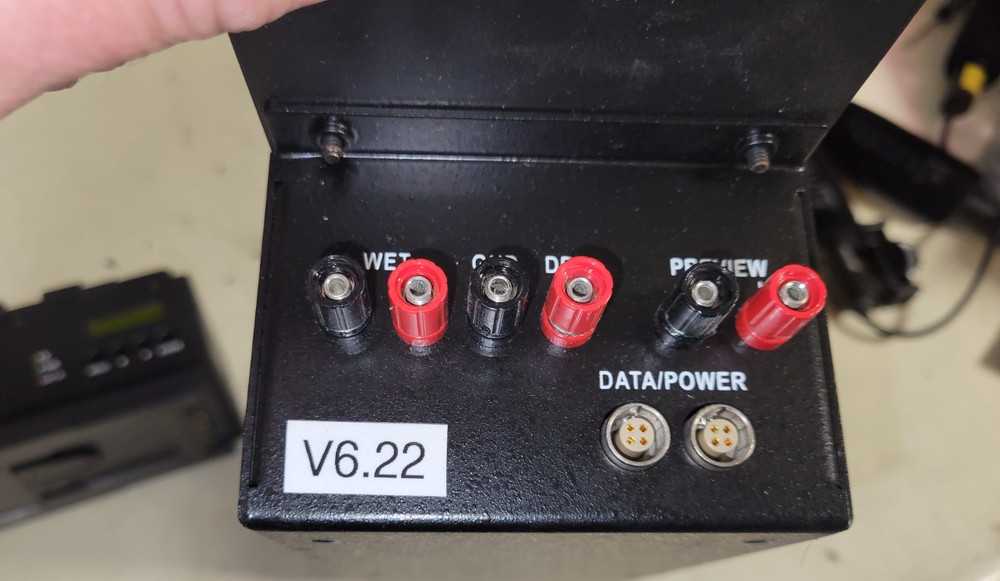 Total RF Camera Control panel with V-mount camera receiver for data and tally