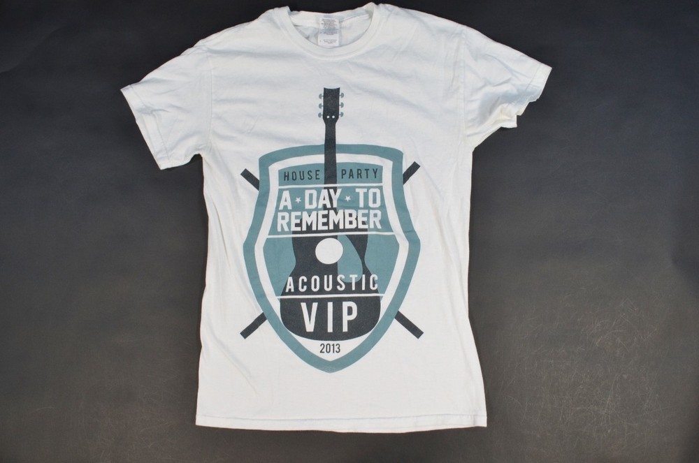 A Day To Remember Acoustic Concert House Party Tour Band Shirt White 2013 Small