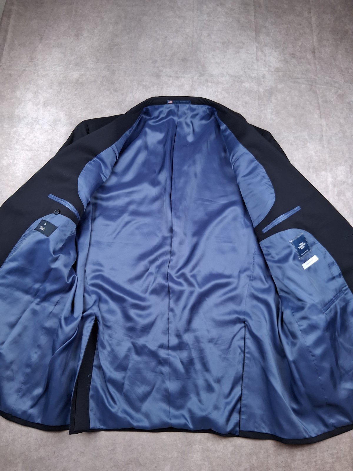 Hart Schaffner Marx Blazer Men 48L Navy Blue Chicago Fit Wool Blend Sport Coat