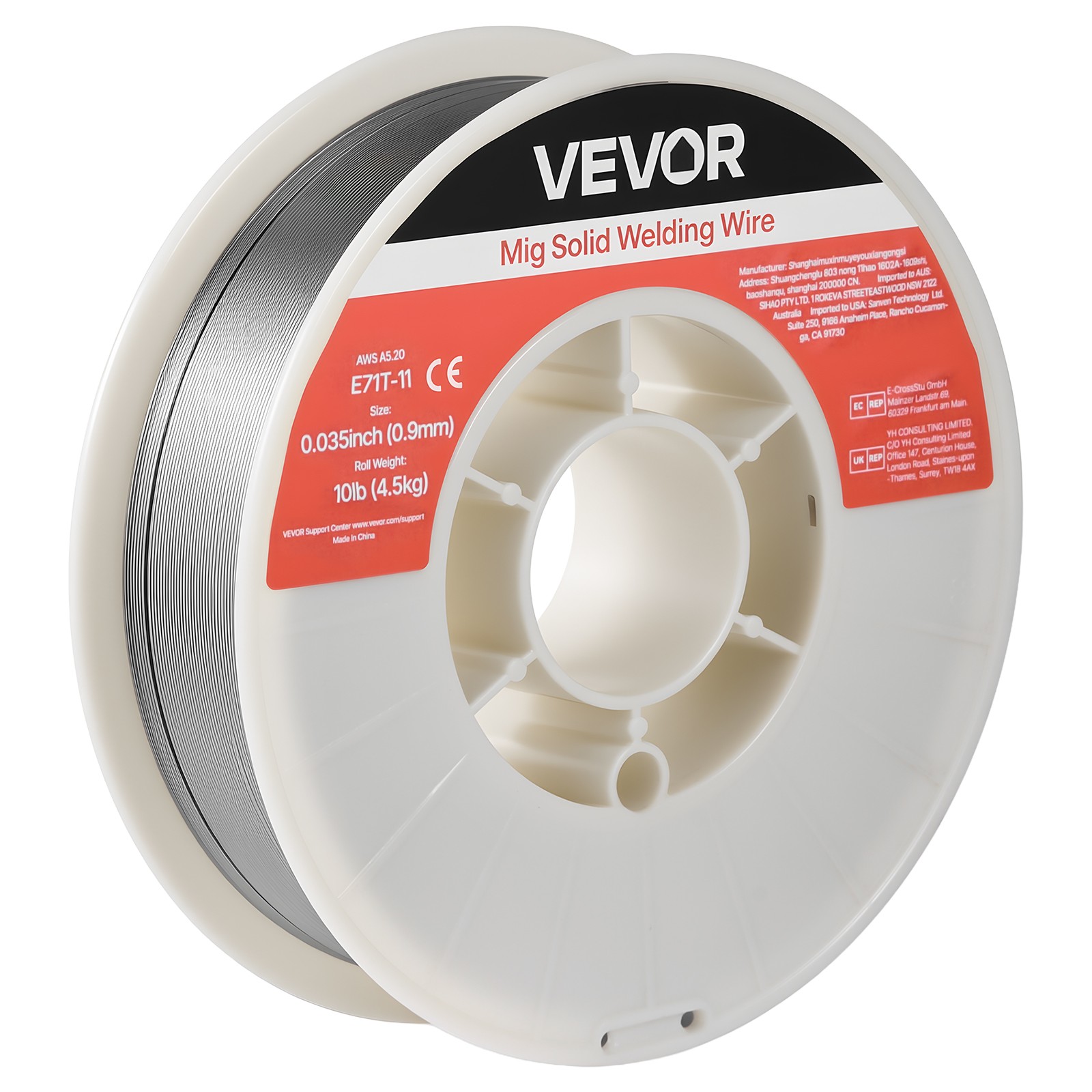 VEVOR Flux Core MIG Welding Wire E71T-11 0.035" 10LB Gasless Mild Steel MIG Wire