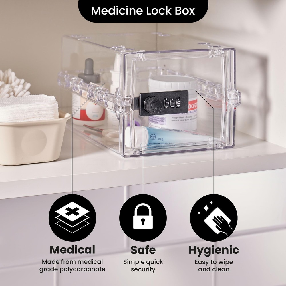 Lockabox Mini Small Lock Box w/ Combination Lock (Half Letter Sized)