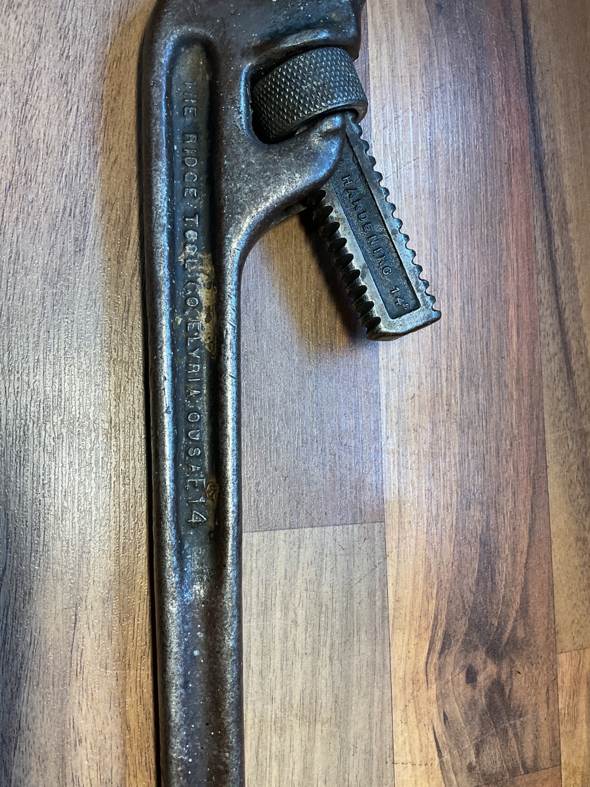 Vintage Ridgid No. E14 Heavy Duty 14'' Offset Pipe Wrench Made In USA
