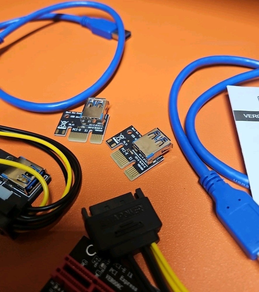 PCI-E 1X To 16X GPU Riser Card Adapter USB 3.0 Cable Powered Mining Rig